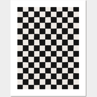 Check Pattern Black & Off White Posters and Art